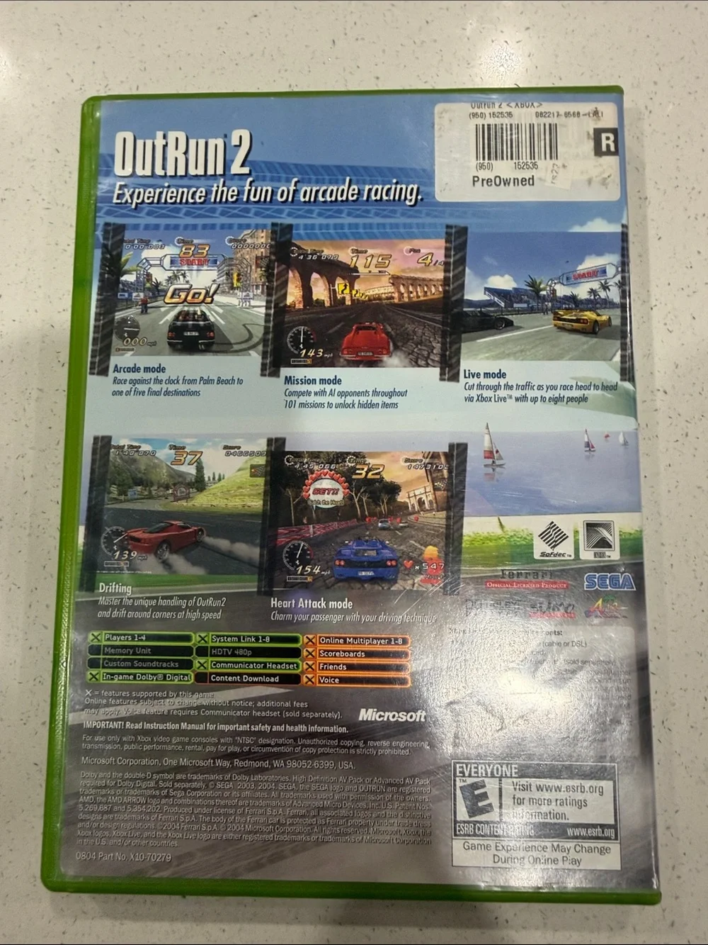 Microsoft Xbox OutRun 2 - Red Sports Car Cover